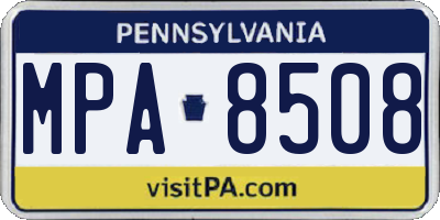 PA license plate MPA8508