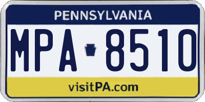 PA license plate MPA8510