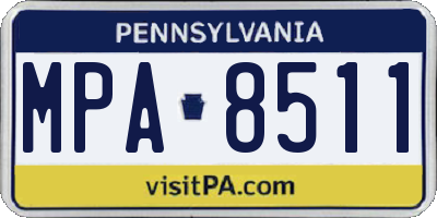 PA license plate MPA8511