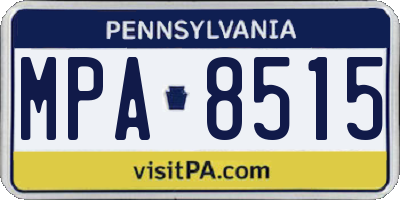 PA license plate MPA8515
