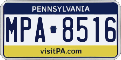 PA license plate MPA8516