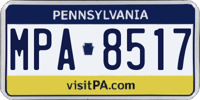 PA license plate MPA8517