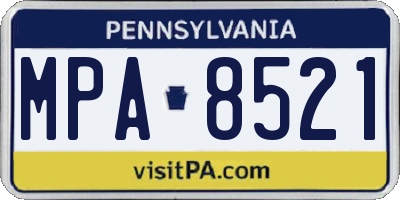 PA license plate MPA8521