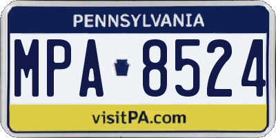 PA license plate MPA8524