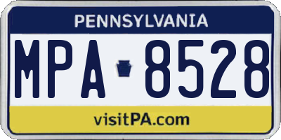 PA license plate MPA8528