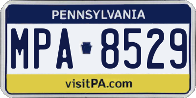 PA license plate MPA8529