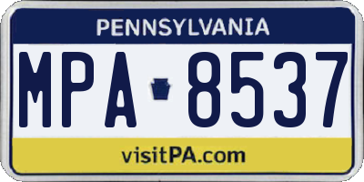 PA license plate MPA8537