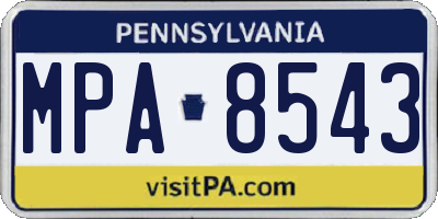 PA license plate MPA8543