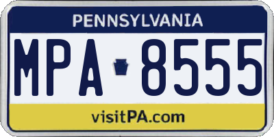 PA license plate MPA8555