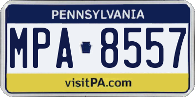 PA license plate MPA8557
