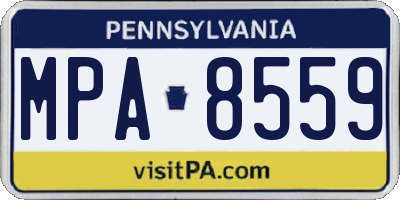 PA license plate MPA8559
