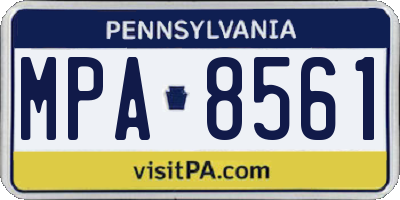 PA license plate MPA8561