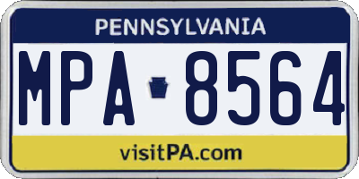 PA license plate MPA8564