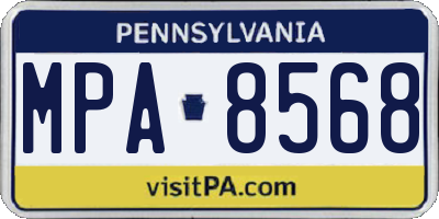PA license plate MPA8568