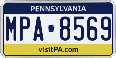PA license plate MPA8569