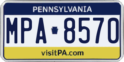 PA license plate MPA8570