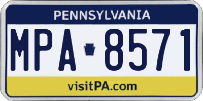 PA license plate MPA8571