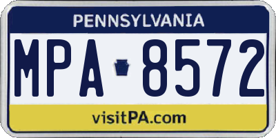 PA license plate MPA8572