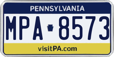 PA license plate MPA8573