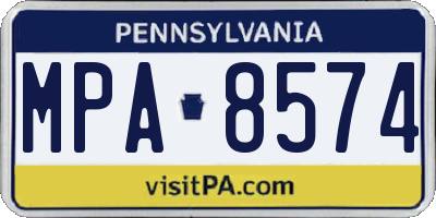 PA license plate MPA8574