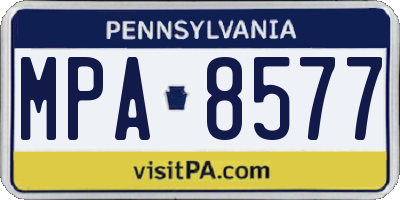 PA license plate MPA8577