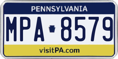 PA license plate MPA8579