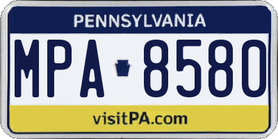 PA license plate MPA8580