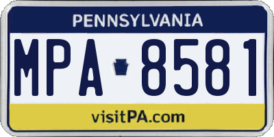PA license plate MPA8581