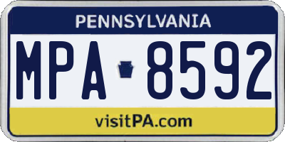 PA license plate MPA8592