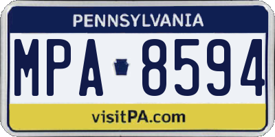 PA license plate MPA8594