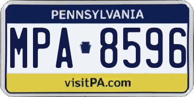 PA license plate MPA8596