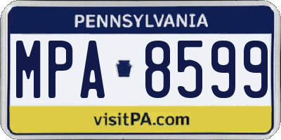PA license plate MPA8599