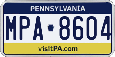 PA license plate MPA8604
