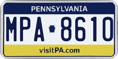 PA license plate MPA8610