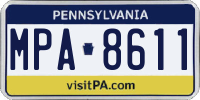 PA license plate MPA8611