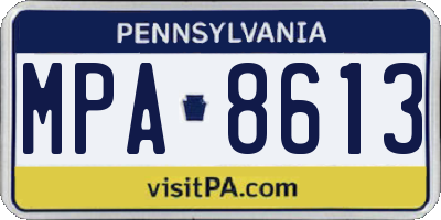 PA license plate MPA8613