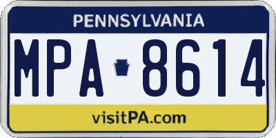 PA license plate MPA8614