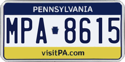 PA license plate MPA8615