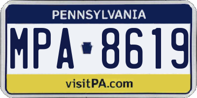 PA license plate MPA8619