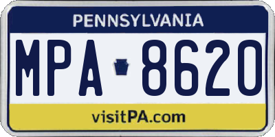 PA license plate MPA8620