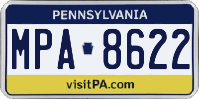 PA license plate MPA8622