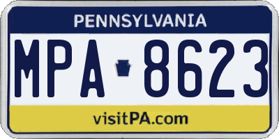 PA license plate MPA8623