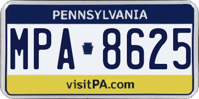 PA license plate MPA8625