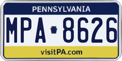PA license plate MPA8626