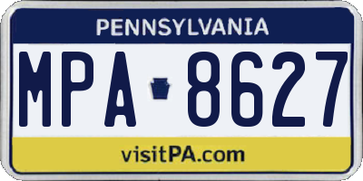 PA license plate MPA8627