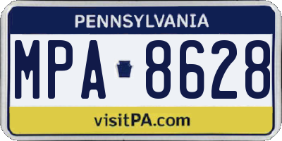 PA license plate MPA8628