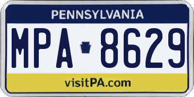 PA license plate MPA8629