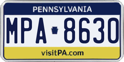 PA license plate MPA8630