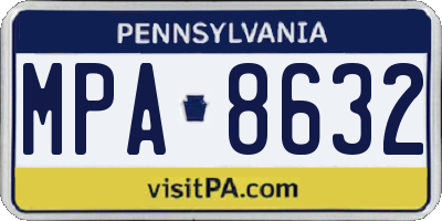 PA license plate MPA8632