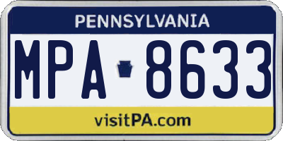 PA license plate MPA8633